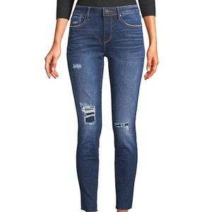 Driftwoof Jackie Plaid Ripped Skinny Ankle Jean